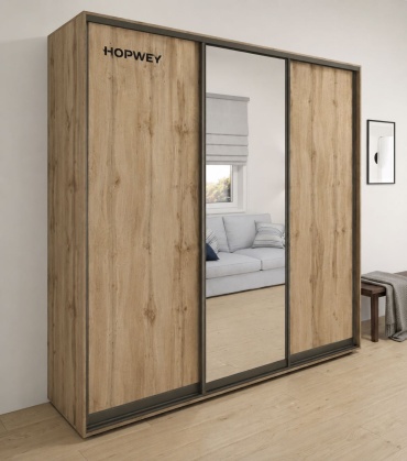 Шкаф-купе HOPWEY Modenza, 240x230х60 см, коричневый