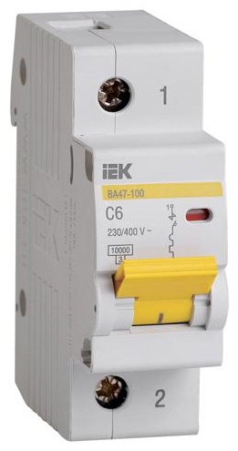IEK автоматический выключатель 1P 6 A, 10 кА, 230/400 В