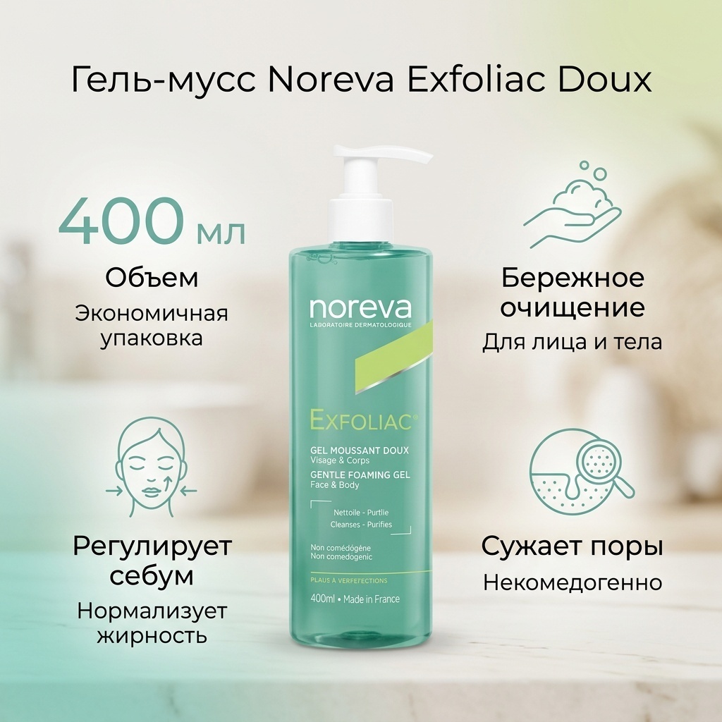 Noreva Exfoliac Doux гель-мусс 400 мл