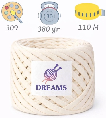 Моток Dreams 309 Айвори 110 м 380 г