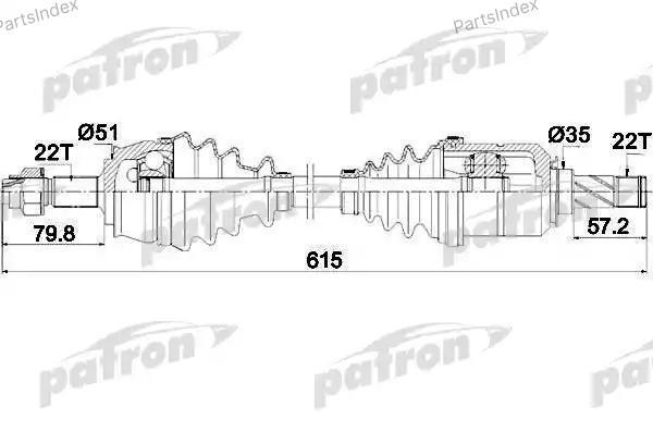 PATRON полуось PDS0285