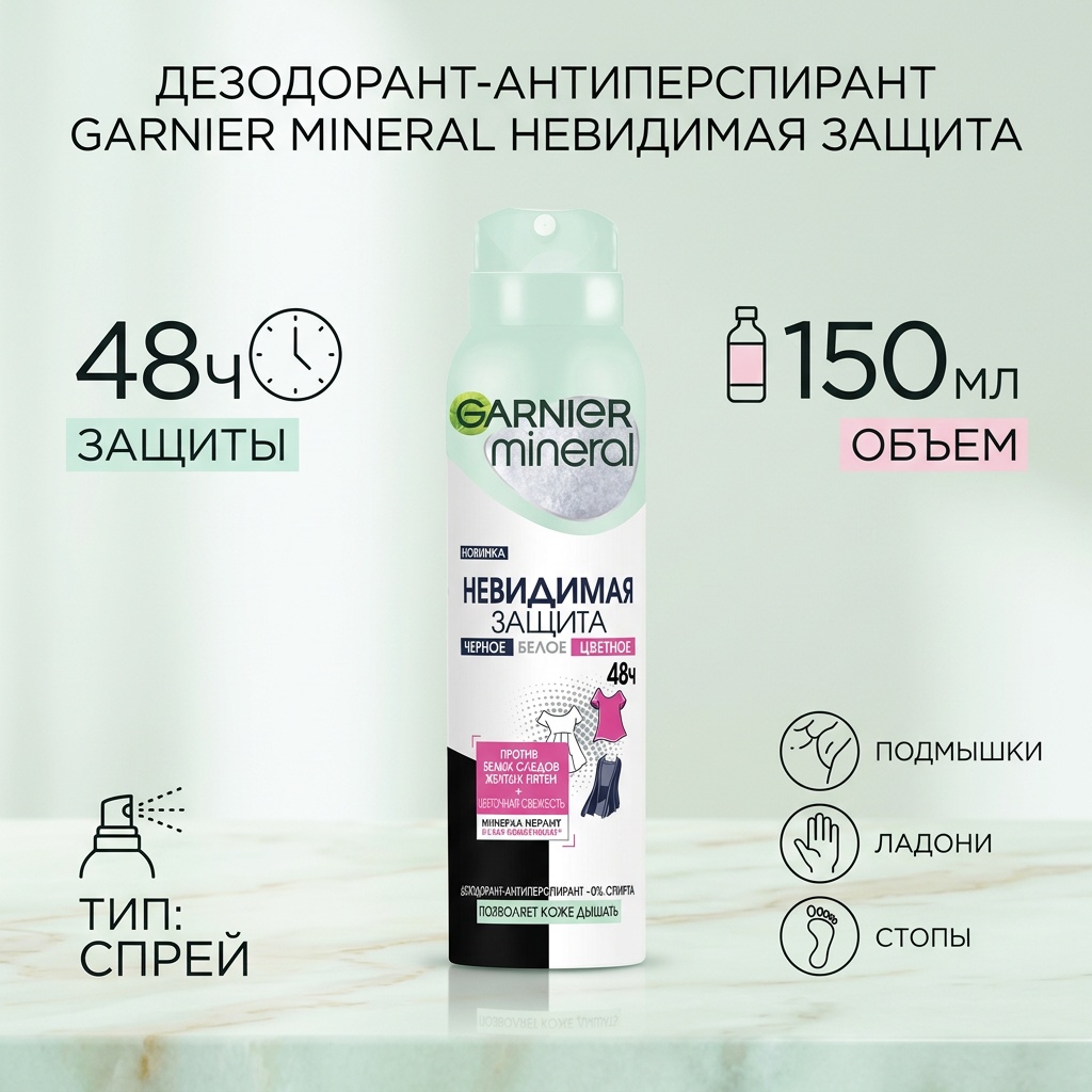 Garnier Невидимая защита дезодорант-антиперспирант для женщин 150 мл