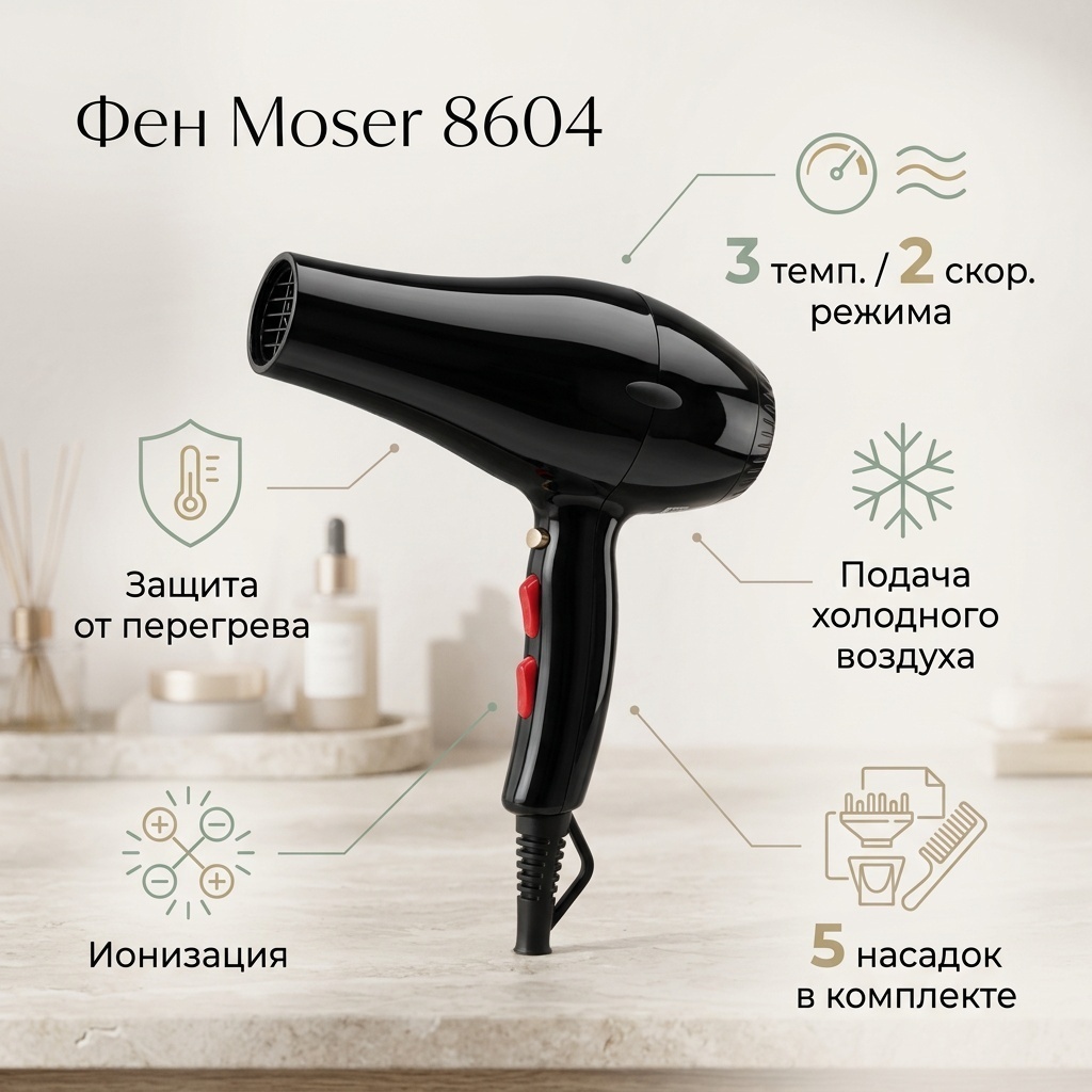 Moser 8604 фен черный