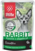 BLITZ Sensitive кусочки в соусе кролик, индейка 85 г 1 шт
