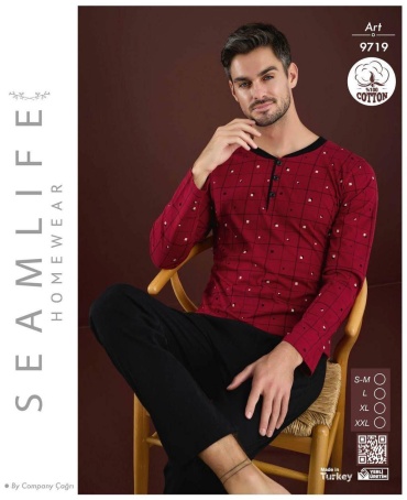 Пижама Seamlife черный, бордовый