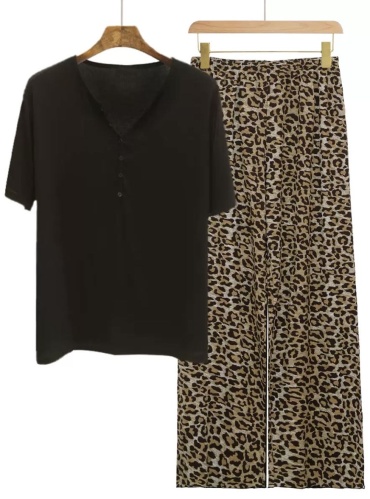 Комплект черный, леопард