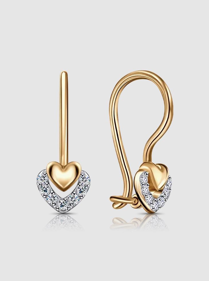 Серьги Lucente С132-1910 вес 0.97 г золото, фианит
