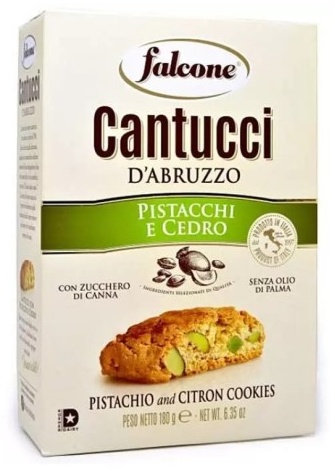 Печенье Falcone Cantucci с фисташками и цедрой лимона 180 г
