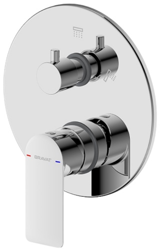 Смеситель для ванны BRAVAT Eddie PB8369402CP-3-ENG, латунь, цвет серебристый