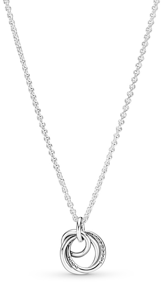 Колье PANDORA «Сплетенные окружности» 391455C01-60 длина 60 см вес 5.21 г серебро, цирконий