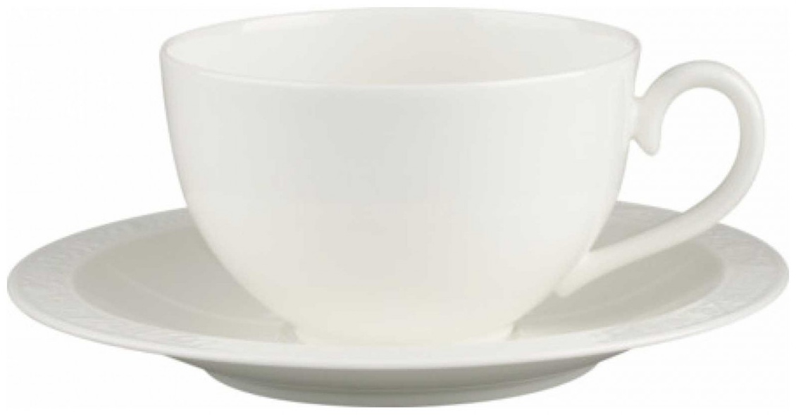 Чайная пара Villeroy&Boch «White pearl», 350 мл, костяной фарфор, 2 шт.