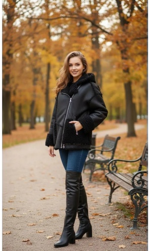 Дубленка черный