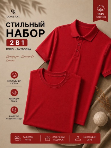 Поло QONYRAT красный