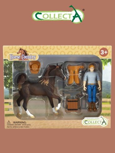 Collecta Набор игровой Collecta кузнец с аксессуарами для подковки лошадей 16 см 2 шт