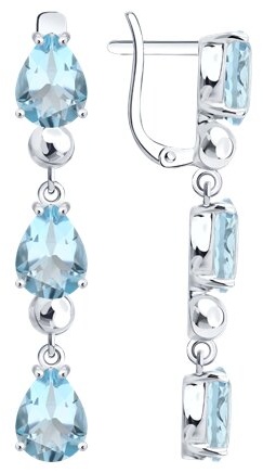 Серьги SOKOLOV 92025401 вес 5.7 г серебро, топаз