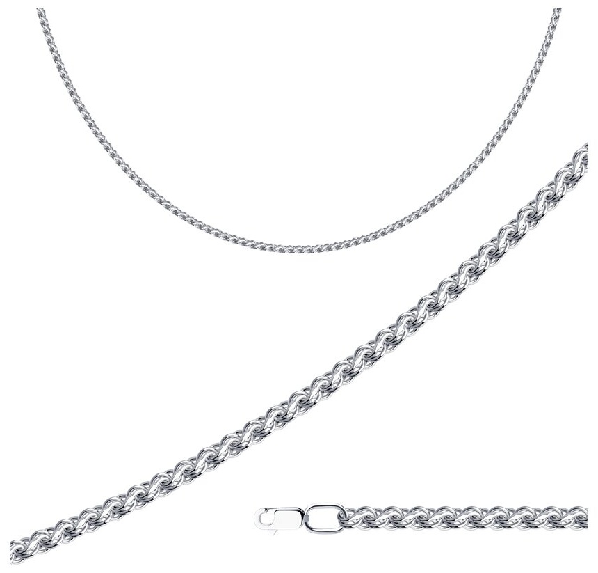 Diamant V95416 длина 45 см, вес 7.96 г серебро, плетение фантазийное