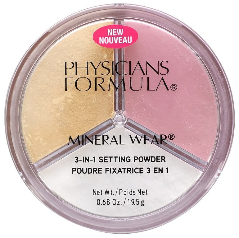 Пудра Physicians Formula Mineral Wear, закрепляющая пудра 3-в-1, 19,5 г (0,68 унции) рассыпчатая 3-в-1 светло-бежевый
