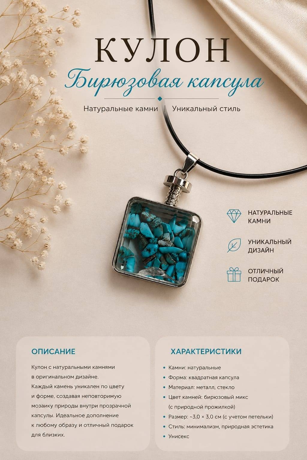 Подвеска металл, стекло