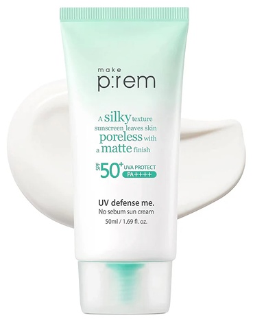 Make Prem крем UV Defense Me. No Sebum Sun Cream 50ml для лица, для зоны декольте 50 мл