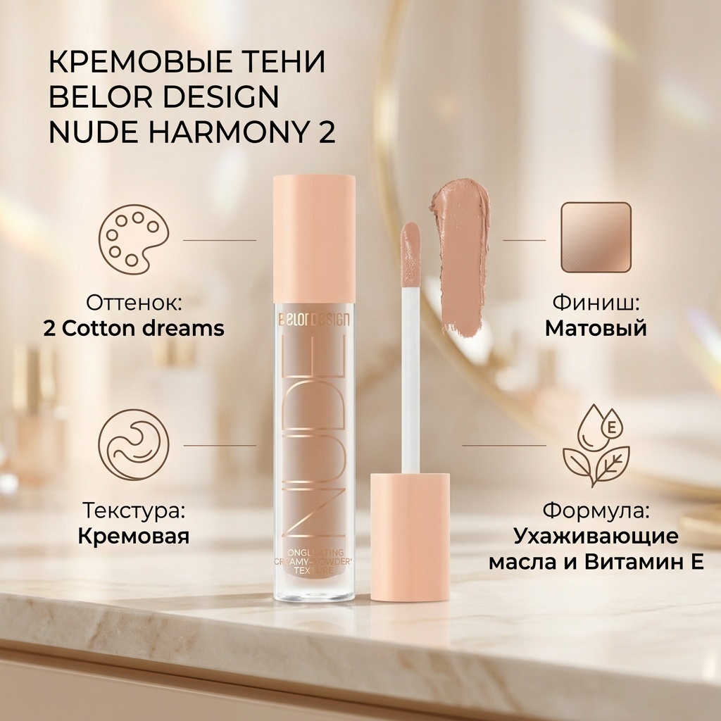 Belor design тени кремовые Nude Harmony 2 Cotton dreams