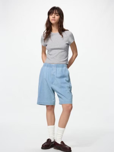 Повседневные шорты Uniqlo голубой