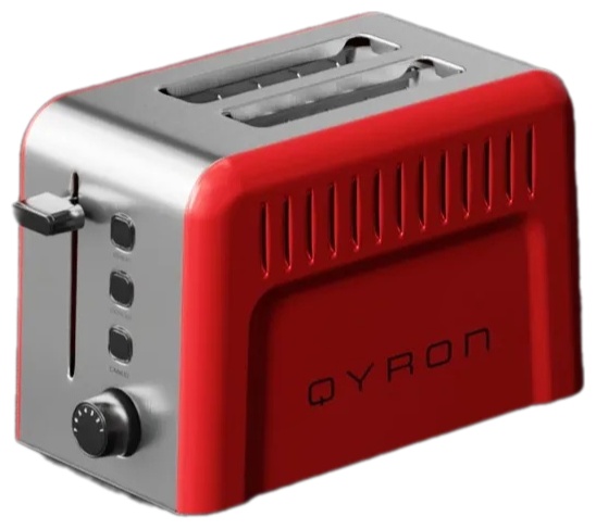 Тостер Qyron TS601 GR красный, серебристый