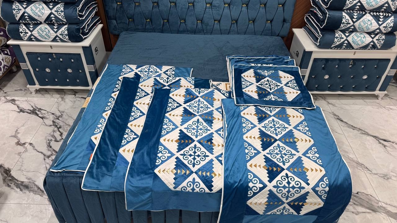 Dunie комплект корпе с подушками 225x78 см, хлопок, синтепон, морская волна