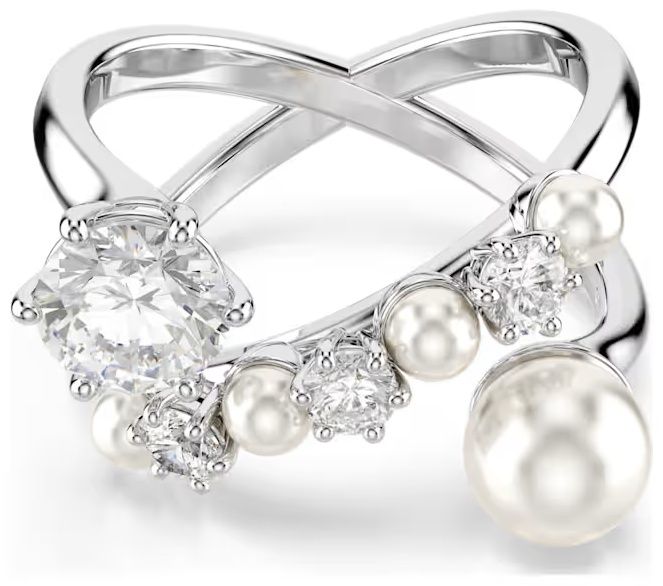 Кольцо Swarovski 5714378 размер 18 ювелирный сплав, жемчуг, цирконий