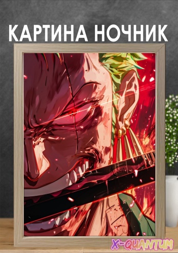 Quantum декоративный светильник настольный Ночник по аниме One Piece Roronoa Zoro, теплый белый, холодный белый, синий