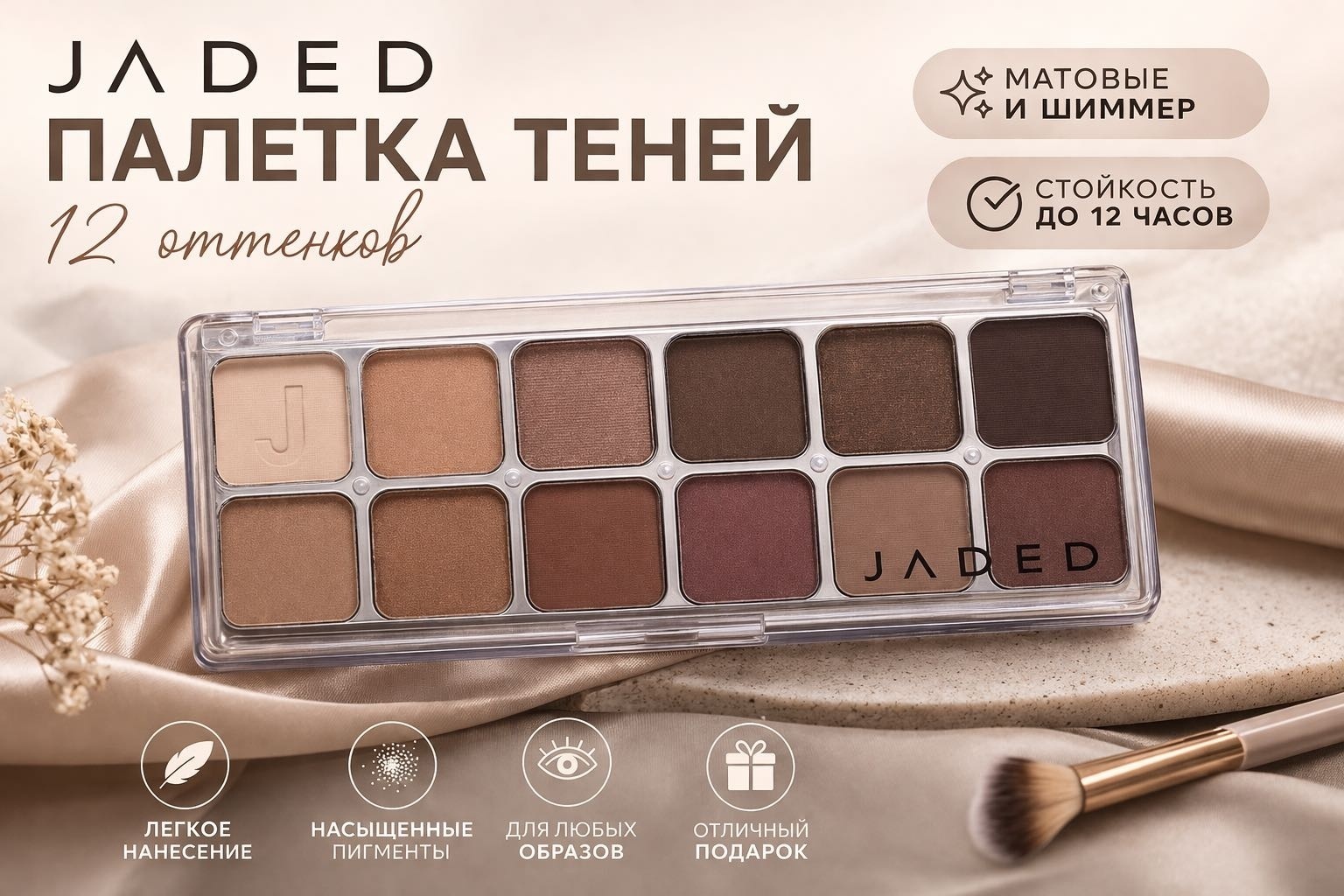 Herorange тени прессованные Twelve Shades of Focus Coral 03