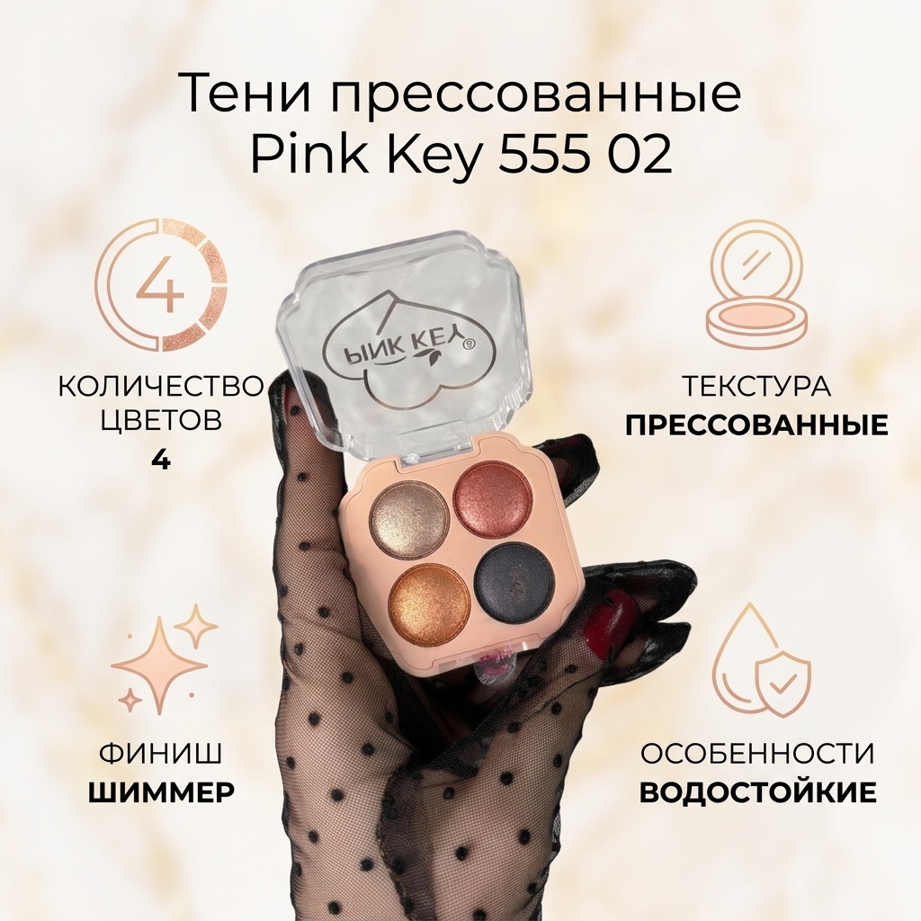 Pink Key тени прессованные 555 02
