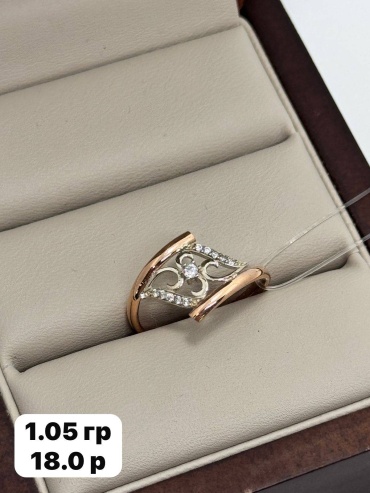 DARI GOLD 3456664 размер 18 вес 1.05 г золото, фианит
