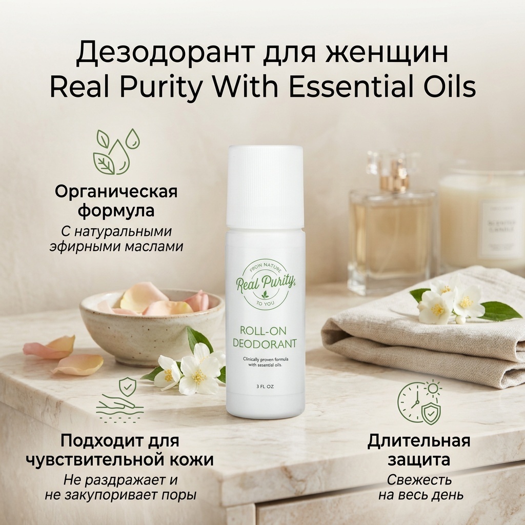 Real Purity With Essential Oils дезодорант для женщин 88 мл