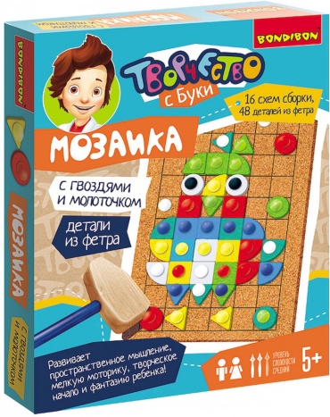 Мозаика С гвоздями и молоточком гвоздики 48 шт