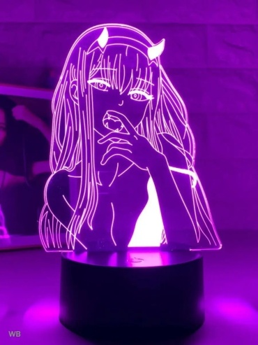 Декоративный светильник в USB разъем Ночник Милый во Франксе Darling in the Franxx, разноцветный