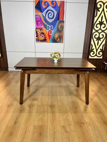 Обеденный стол OTBASY MEBEL Адвен шпонированный мдф, 140х80x75 см, шпон, коричневый, темно-коричневый