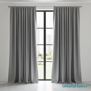 Портьеры UnaidHome 400x260 см 2 шт, блэкаут, серый