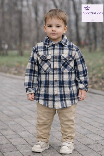 Рубашка прямая Vicktoria Kids серый