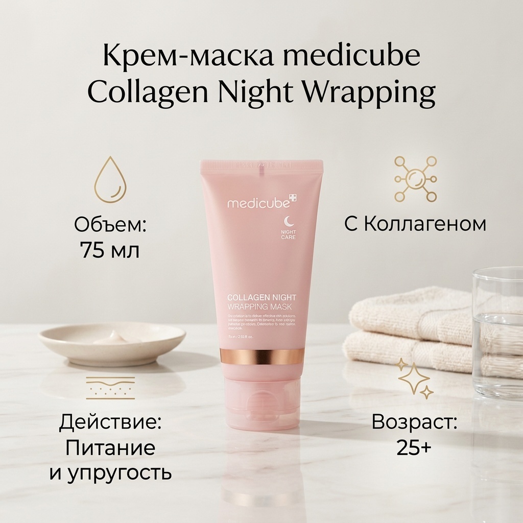 Маска для лица Medicube крем Collagen Wrapping 75 мл