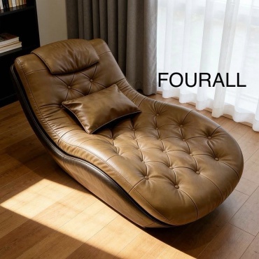Кресло-реклайнер FOURALL K7 , обивка натуральная кожа, коричневый