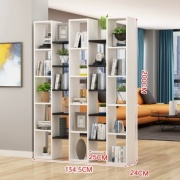 Стеллаж напольный , 134.5x24x200 см, черный, белый