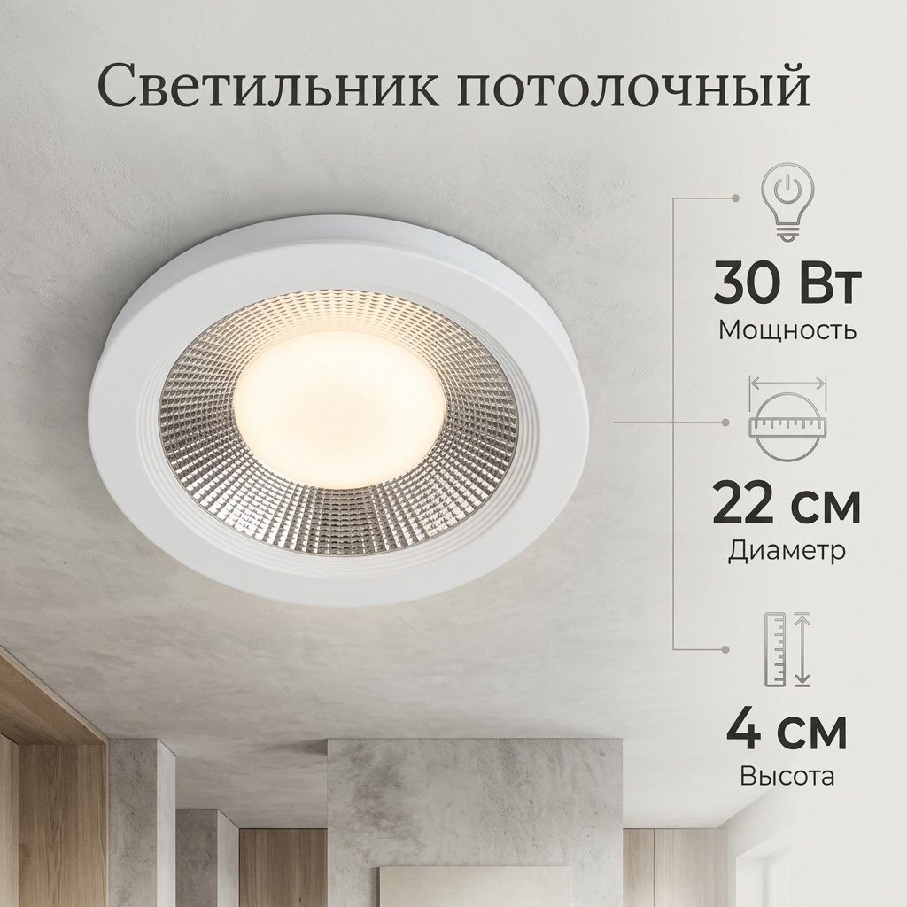 Светильник потолочный FAN LED 30 Вт белый