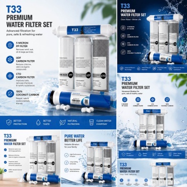 Набор картриджей на систему под мойку T33 PREMIUM 5 шт