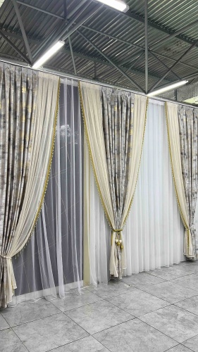 Комплект 1000x280 см 4 шт, жаккард, бежевый