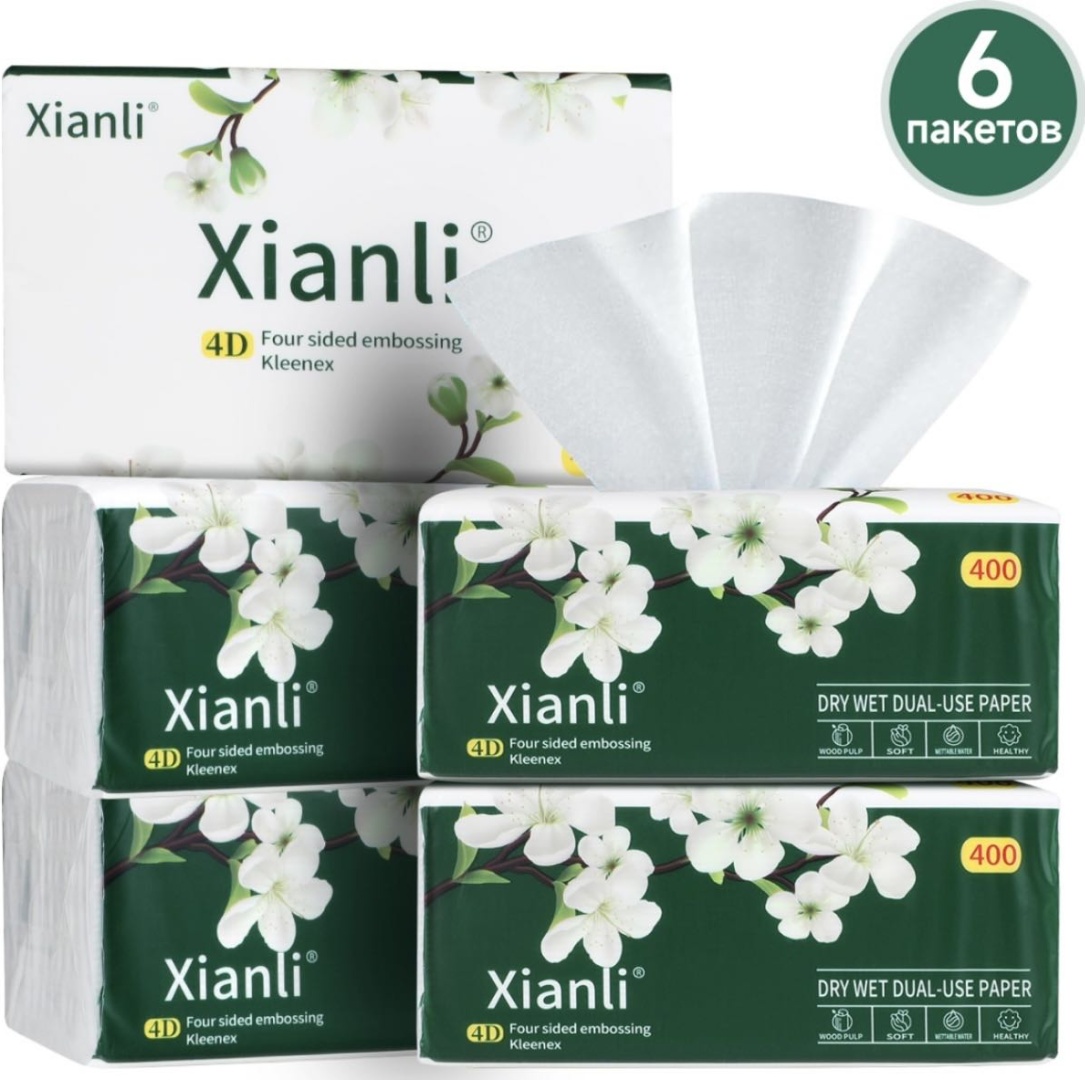 Бумажные салфетки Бумажный салфетка Xianli MS 6 шт 6 шт