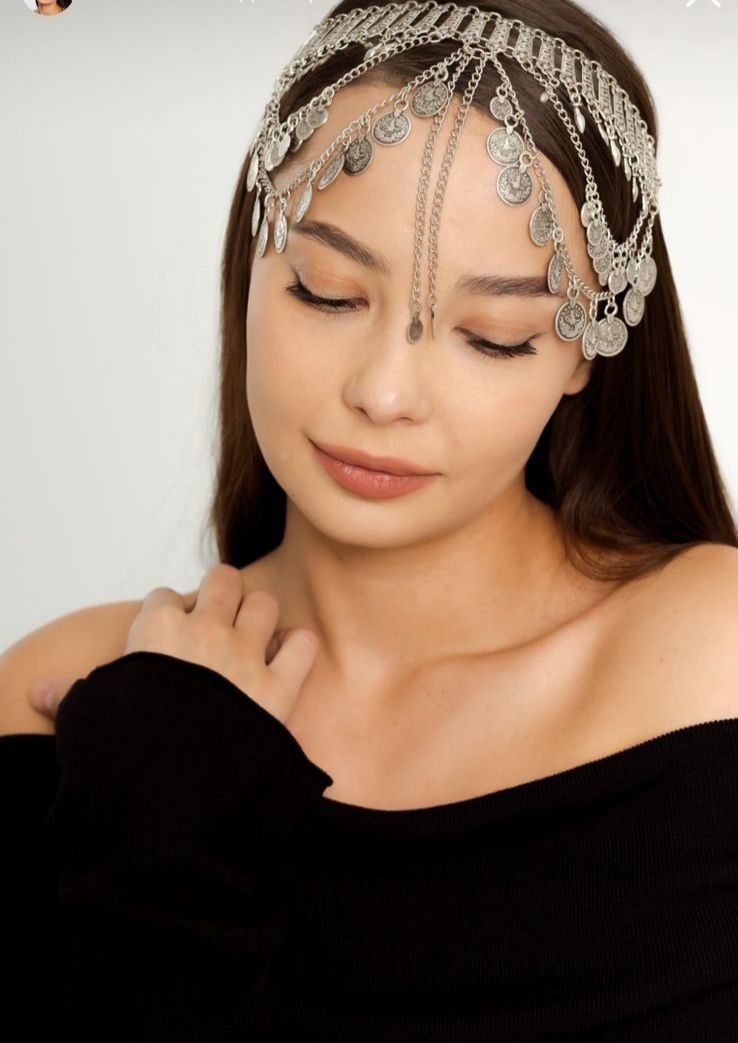 Тика на голову TOMIRIS COLLECTION нержавеющая сталь, бижутерный сплав, без вставок