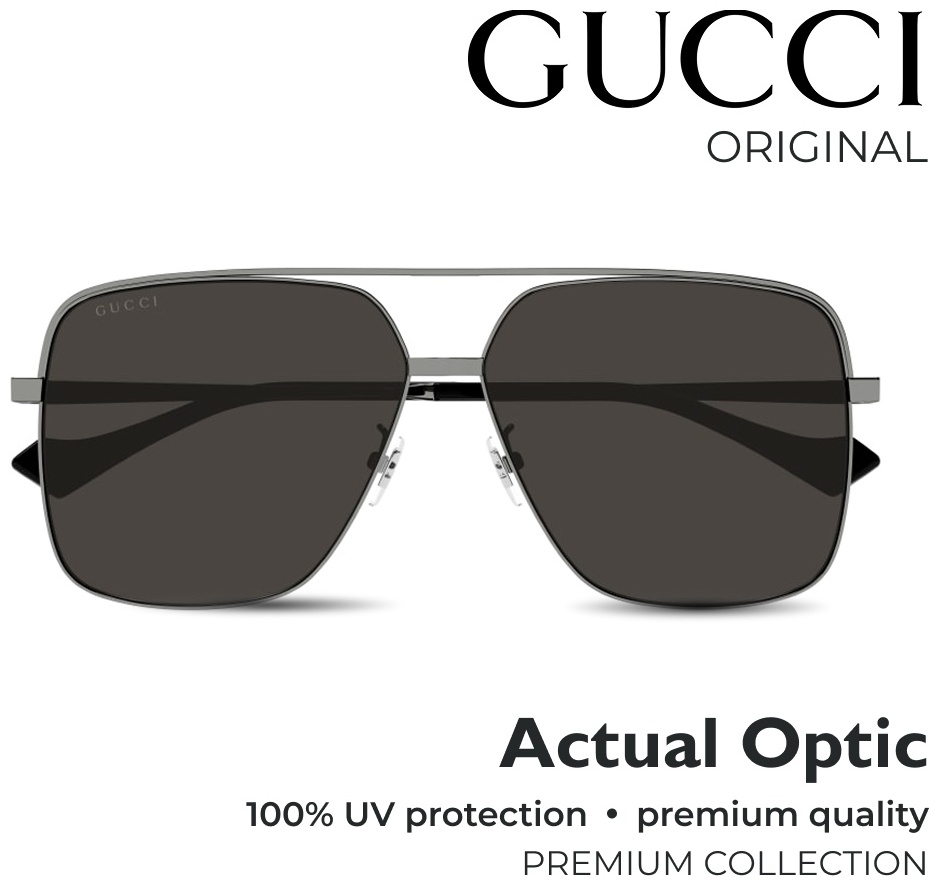 GUCCI солнцезащитные очки прямоугольные однотонные