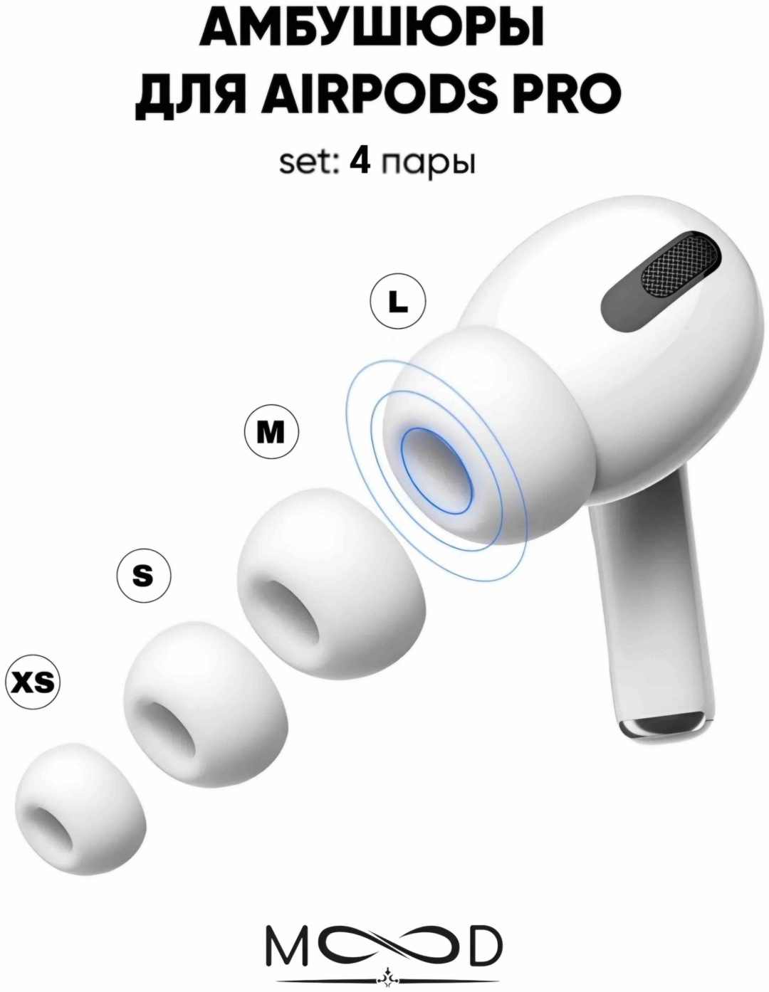 Амбушюры MOOD для AirPods Pro и AirPods Pro 2