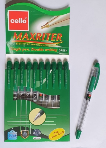 Ручка шариковая Cello MAXRITER 10 шт, 0.7 мм, цвет чернил зеленый