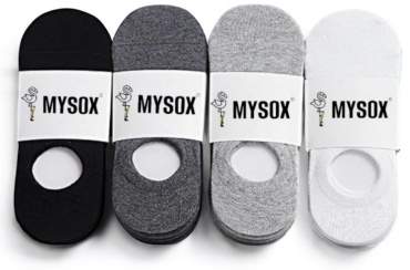 Следки MYSOX 5 пар черный, серый, белый 41-46